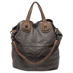 Used Givenchy Grey Leather Nightingale Shopper Toe Bag