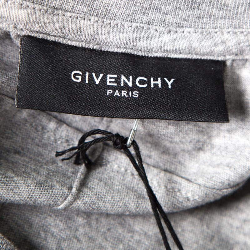Gray Givenchy Grey Photo Printed Cotton Crew Neck T-Shirt M