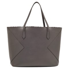 Givenchy Grey/White Leather Wing Shopping Tote