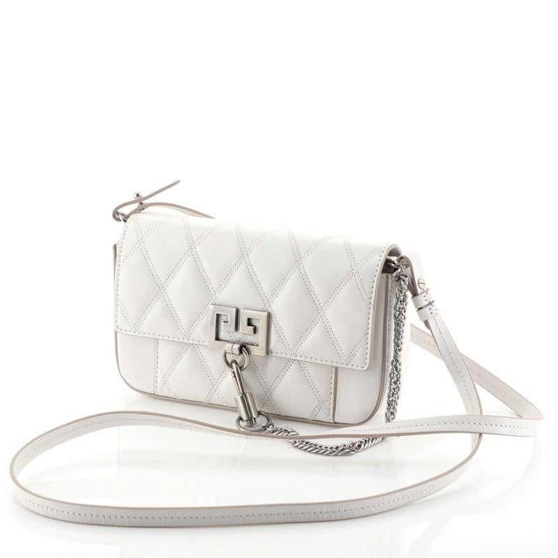 Givenchy GV3 Convertible Shoulder Bag Quilted Leather Mini In Good Condition In NY, NY