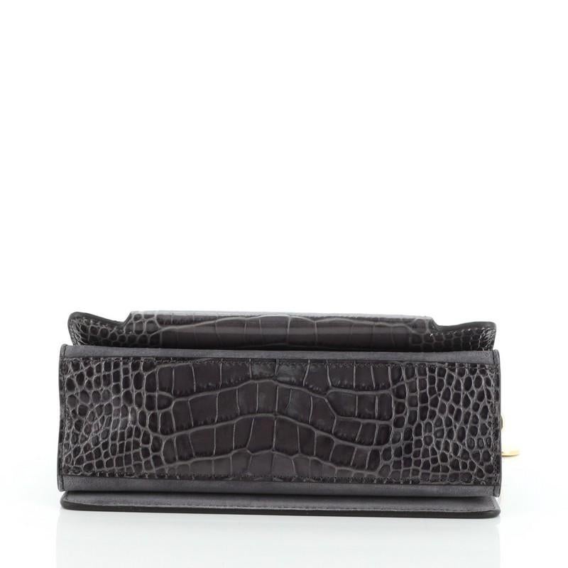 Women's or Men's Givenchy GV3 Flap Bag Crocodile Embossed Leather Small