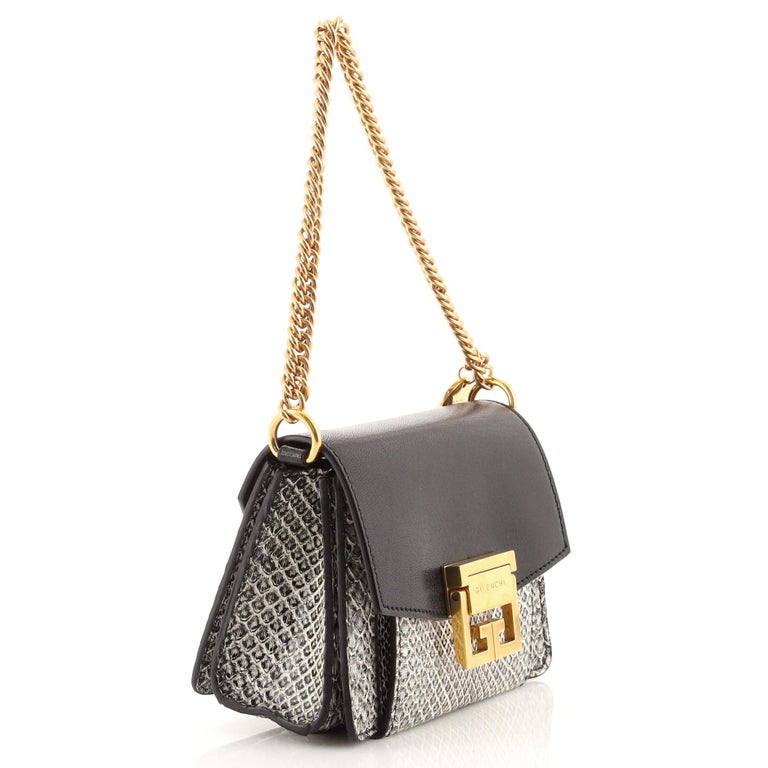 Givenchy GV3 Flap Bag Leather and Snakeskin Mini at 1stDibs