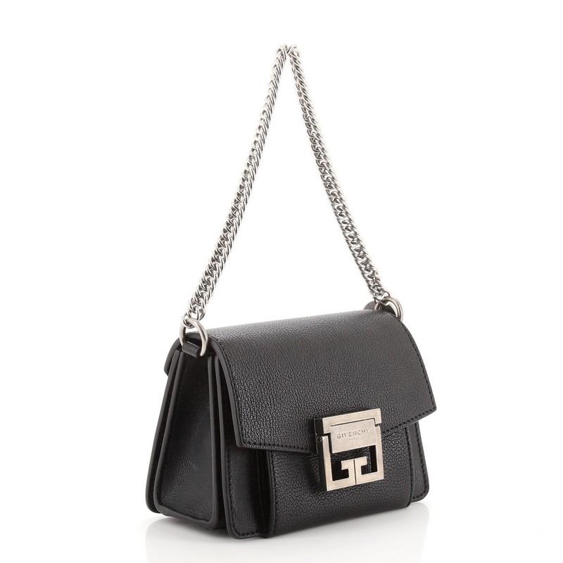 Black Givenchy GV3 Flap Bag Leather Mini