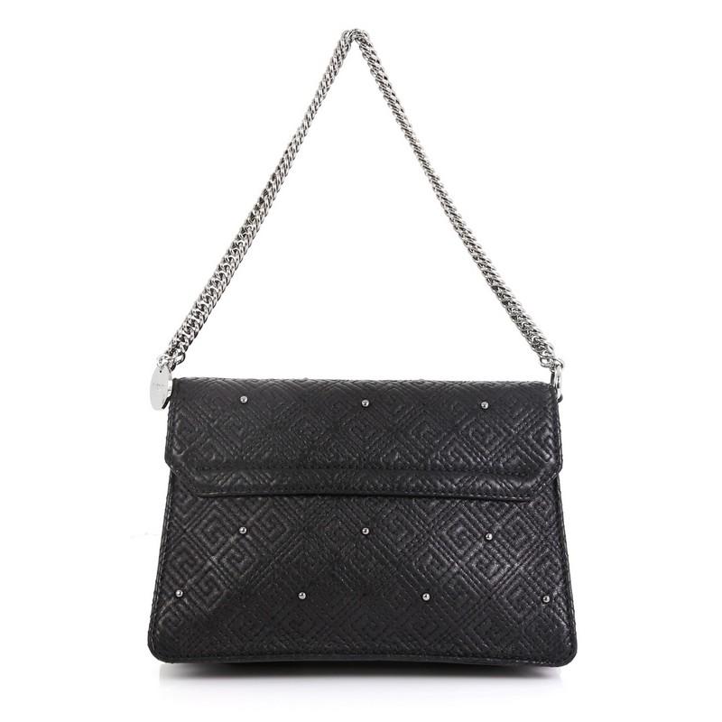 Givenchy GV3 Flap Bag Studded Embroidered Lambskin Small In Good Condition In NY, NY
