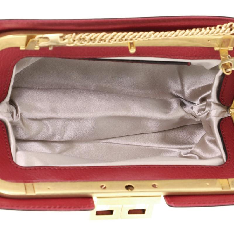 Givenchy GV3 Frame Clutch Leather Medium In Good Condition In NY, NY