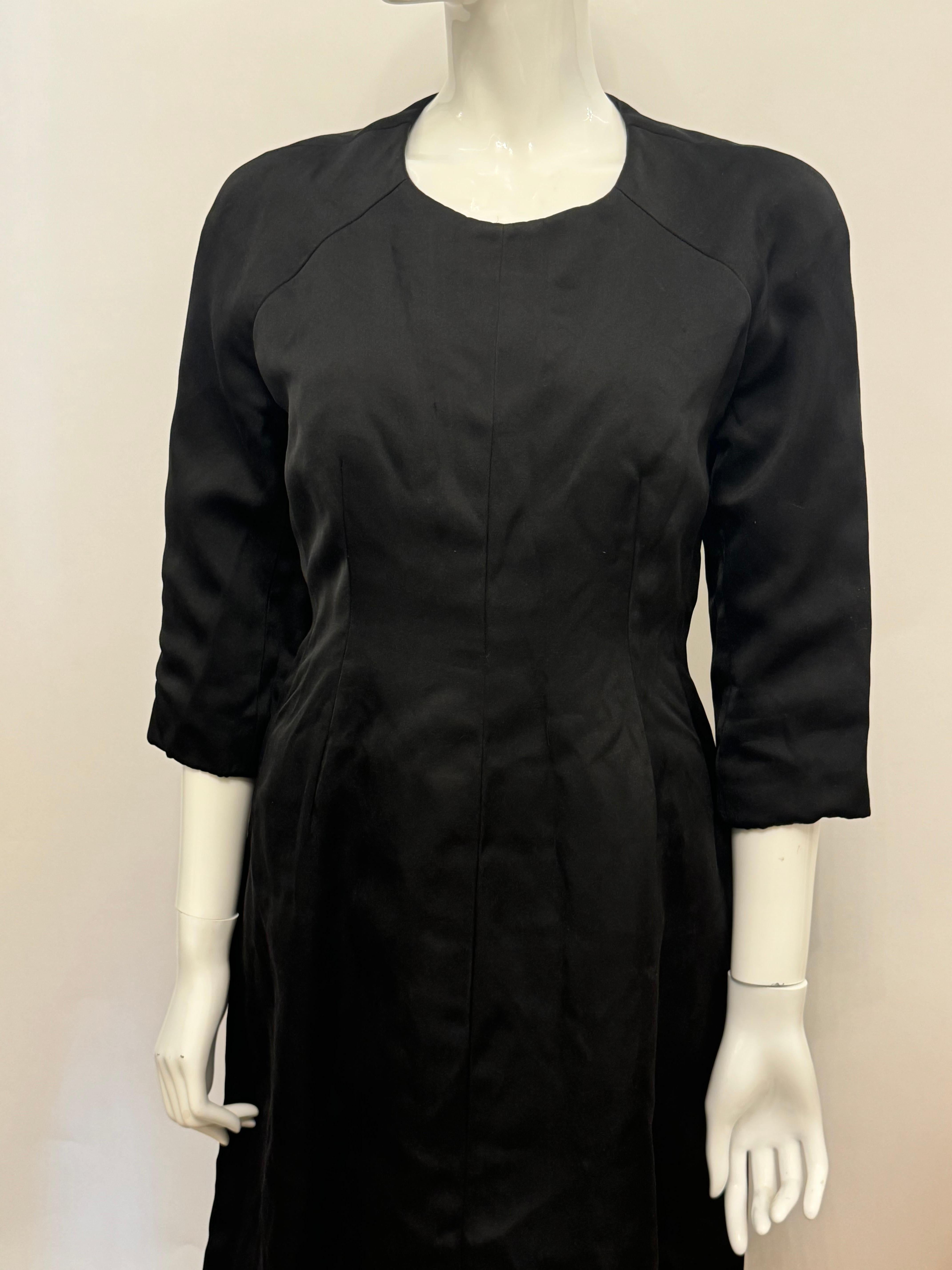 Women's Givenchy Haute Couture 1950’s Audrey Hepburn black evening gown For Sale