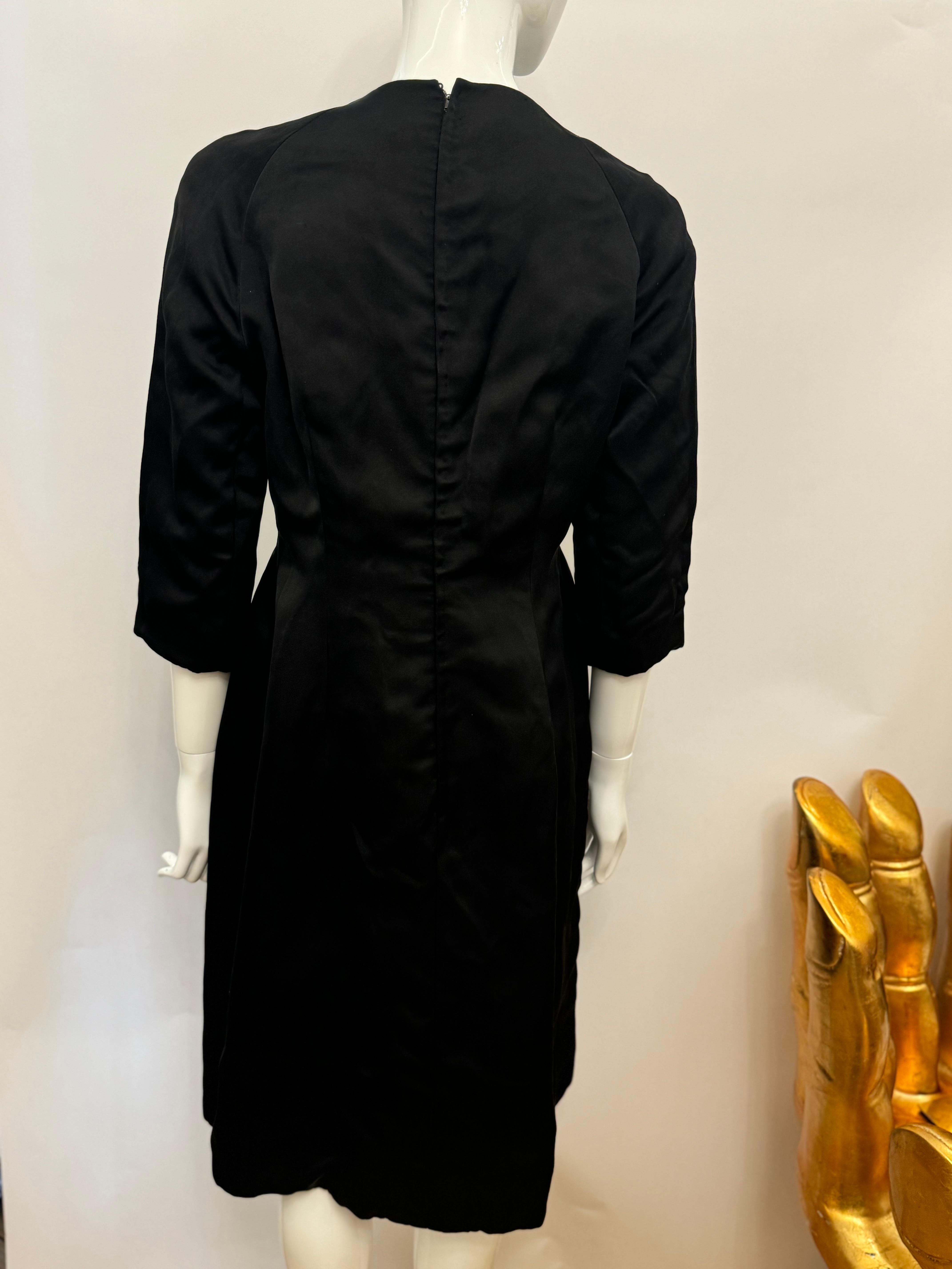 Givenchy Haute Couture 1950’s Audrey Hepburn black evening gown For Sale 1
