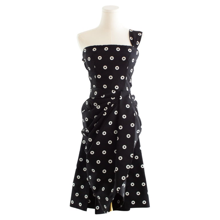 Givenchy Haute Couture anni '80 Vestito vintage nero bianco a