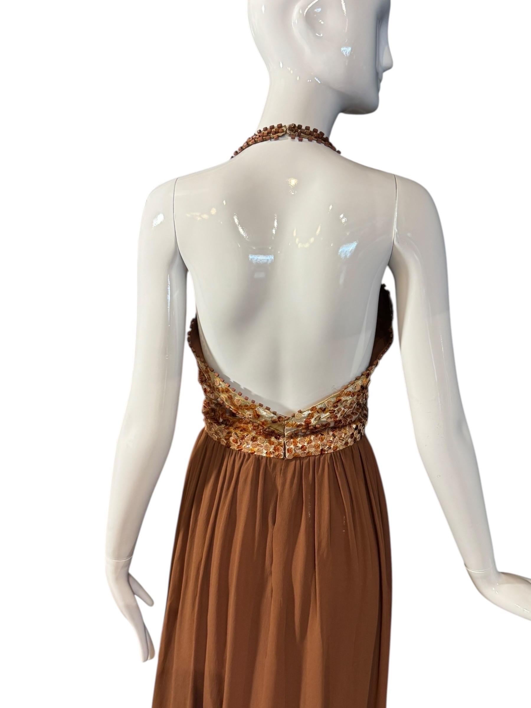 Abito da sera Givenchy Haute Couture in ambra-sequino (A.I.C. 1969-70) in vendita 7