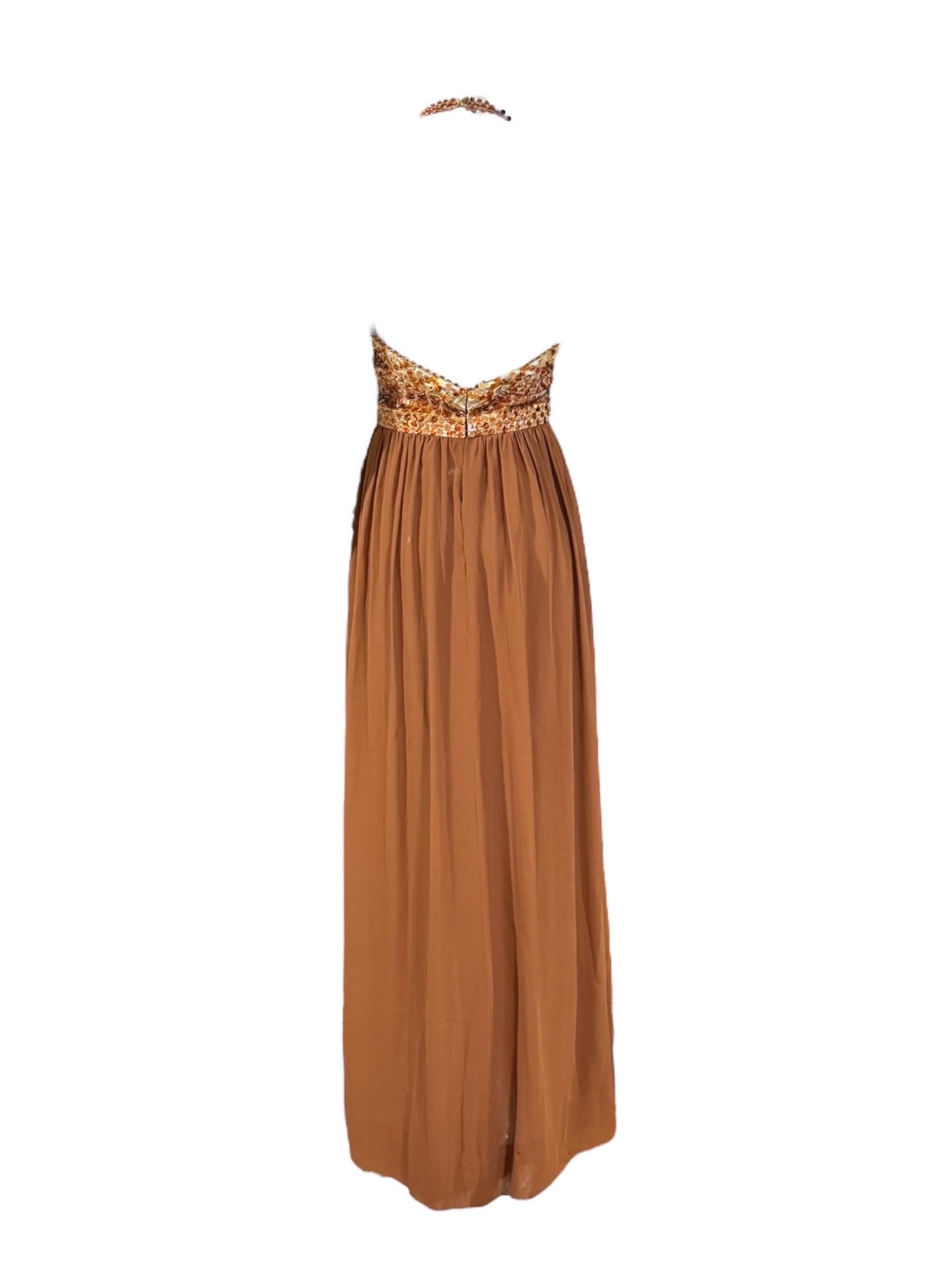 Donna Abito da sera Givenchy Haute Couture in ambra-sequino (A.I.C. 1969-70) in vendita