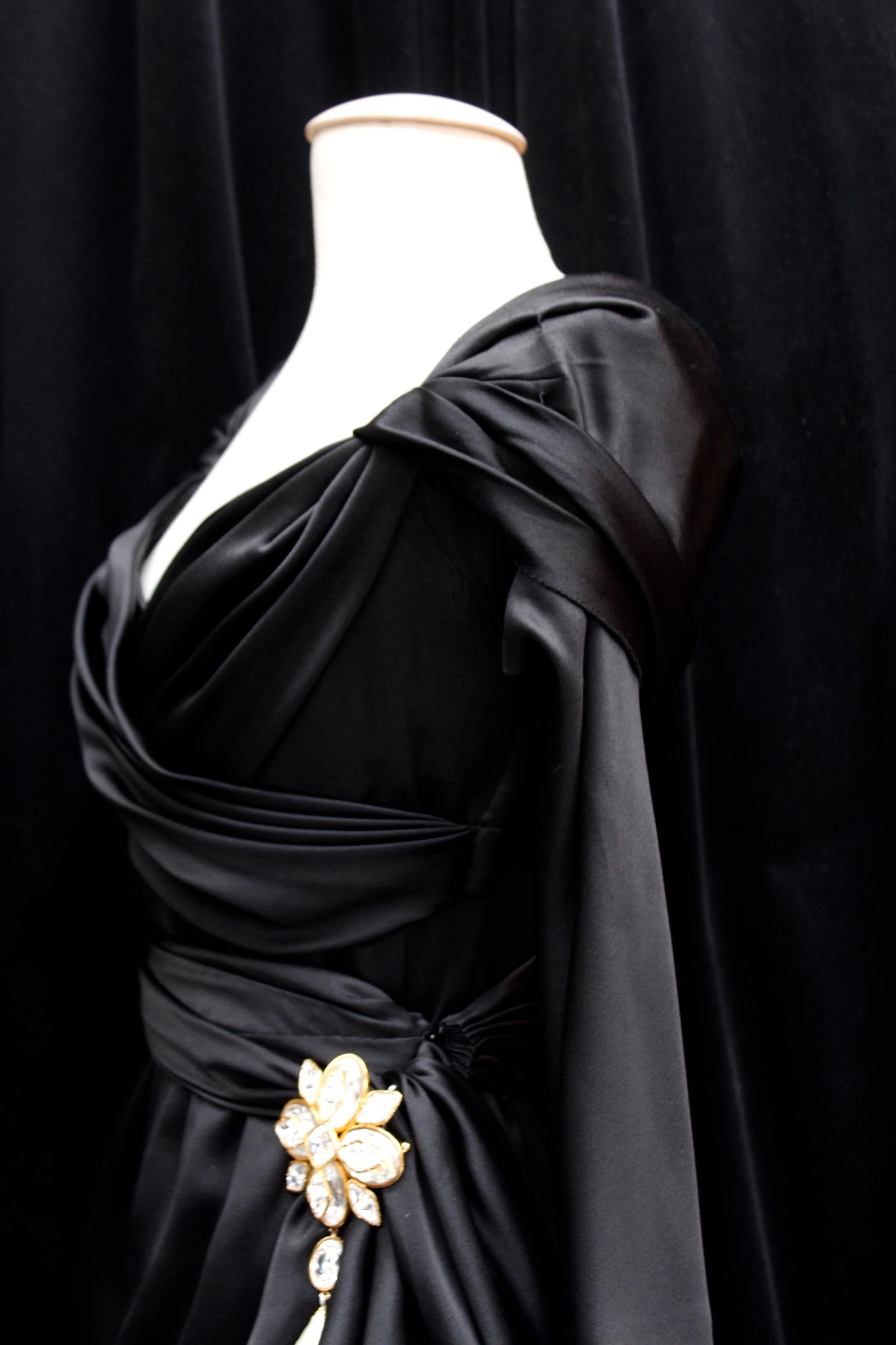 Givenchy Haute Couture black satin sheath dress 1