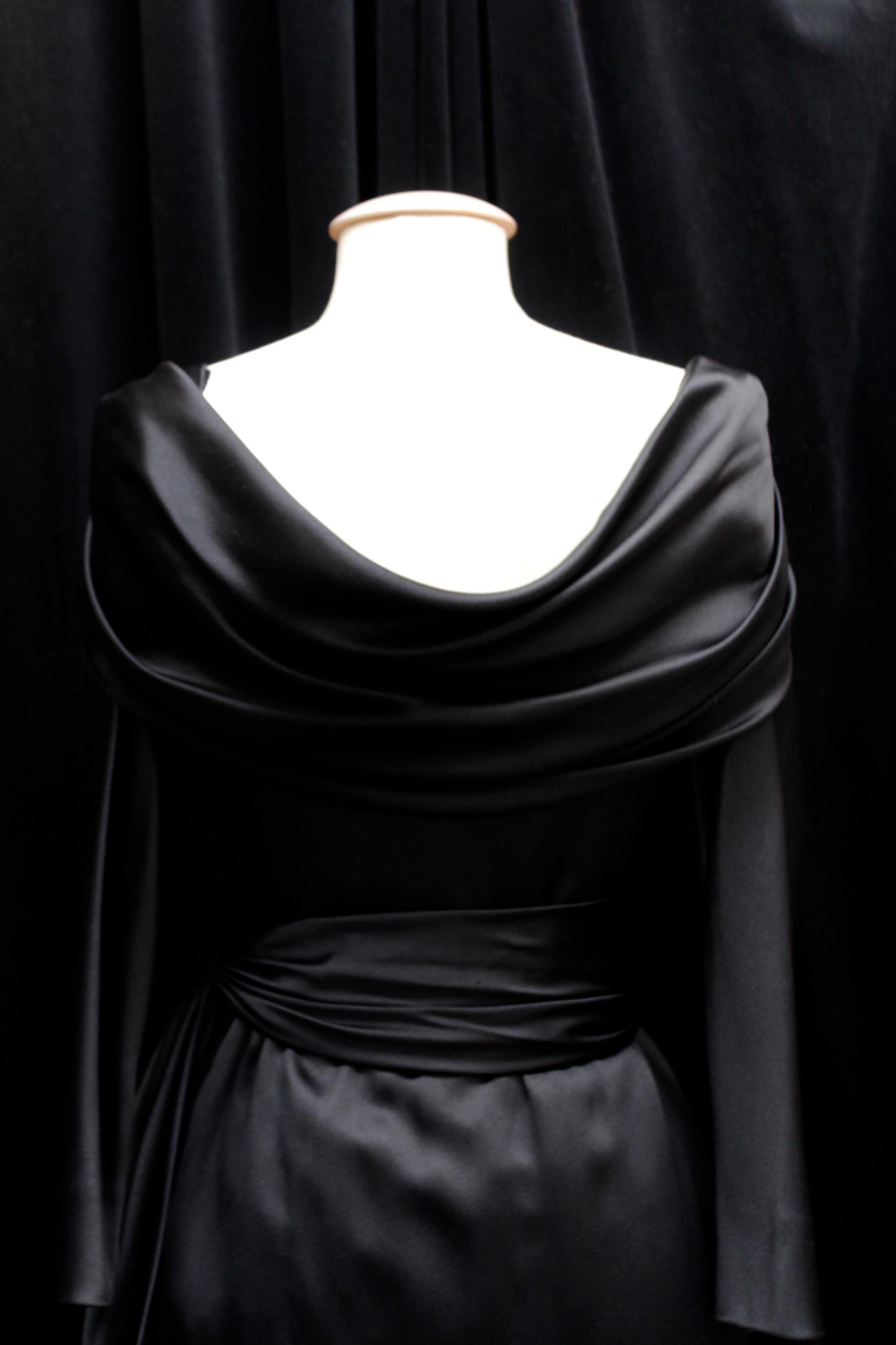 Givenchy Haute Couture black satin sheath dress 2