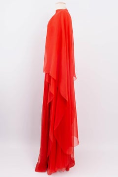 Givenchy Haute Couture Bustier Embroidered Silk Chiffon Dress