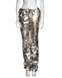 Givenchy Haute Couture by Alexander McQueen metallic leather pants, fw 2000