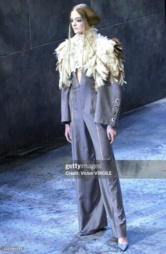 Givenchy Haute Couture by Alexander McQueen Spring 2000 Grey Mesh & Lace Detail