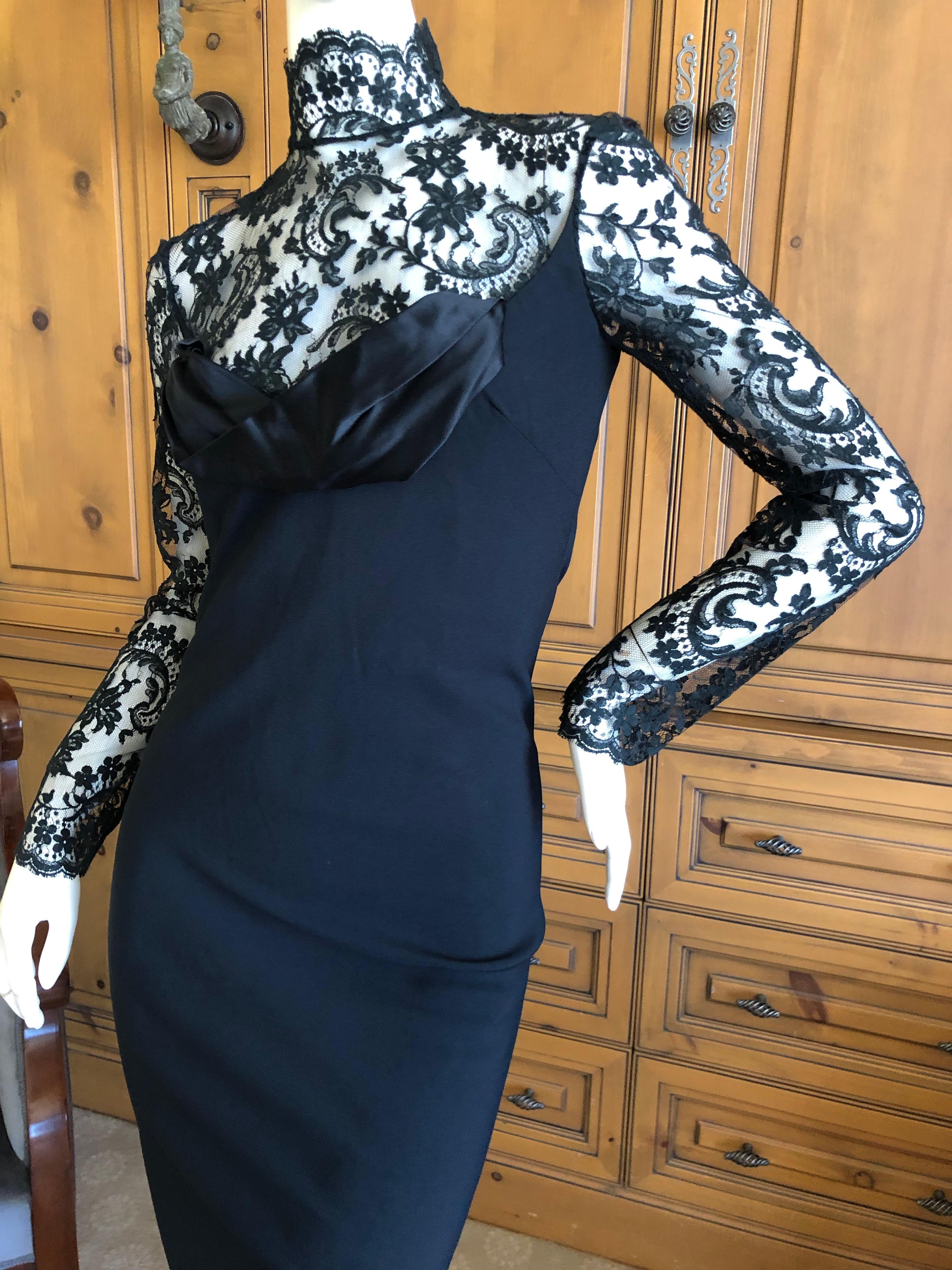 Women's Givenchy Haute Couture by John Galliano Black Lace Cocktail Dress For Sale