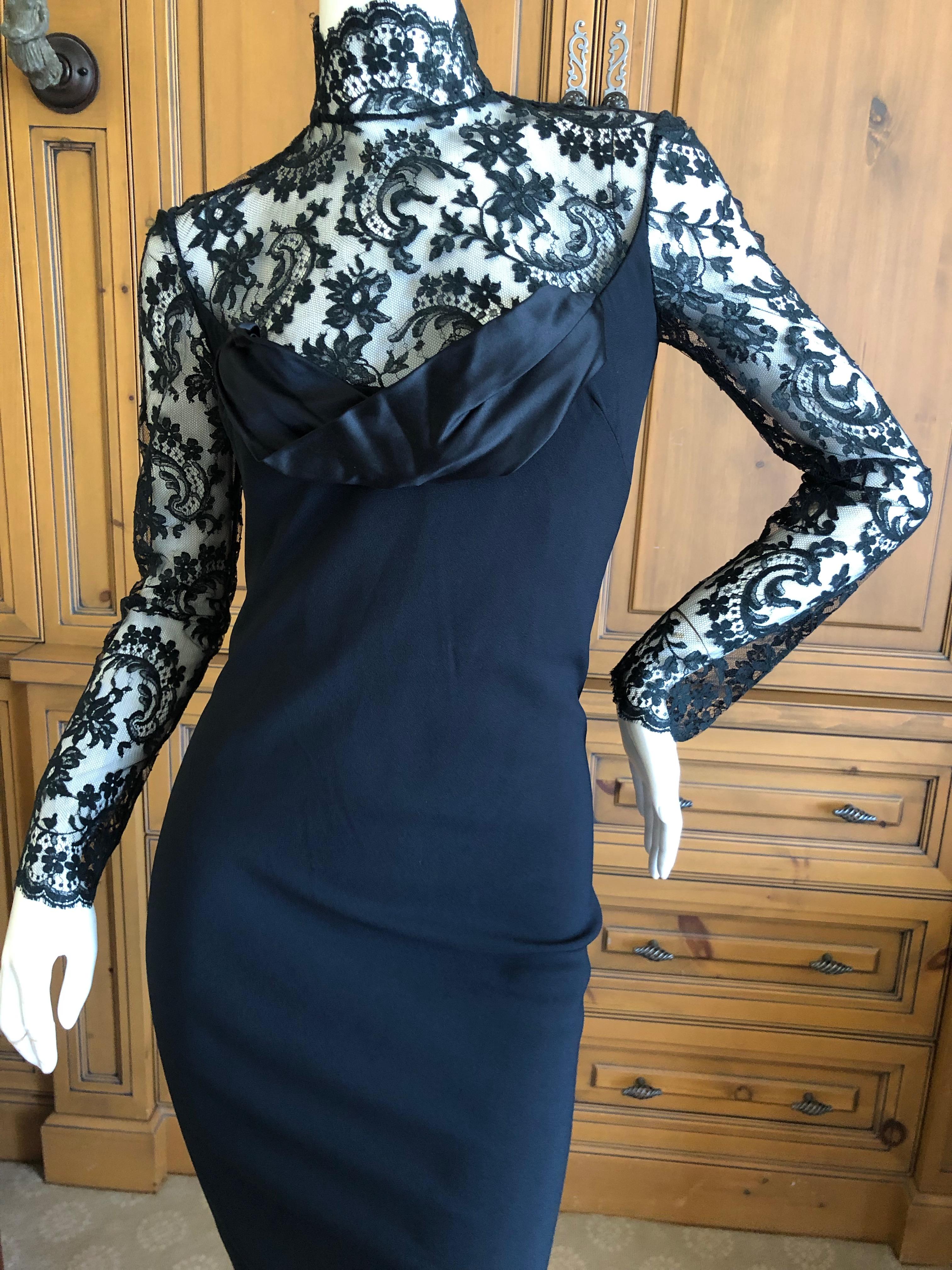 Givenchy Haute Couture by John Galliano Black Lace Cocktail Dress For Sale 1