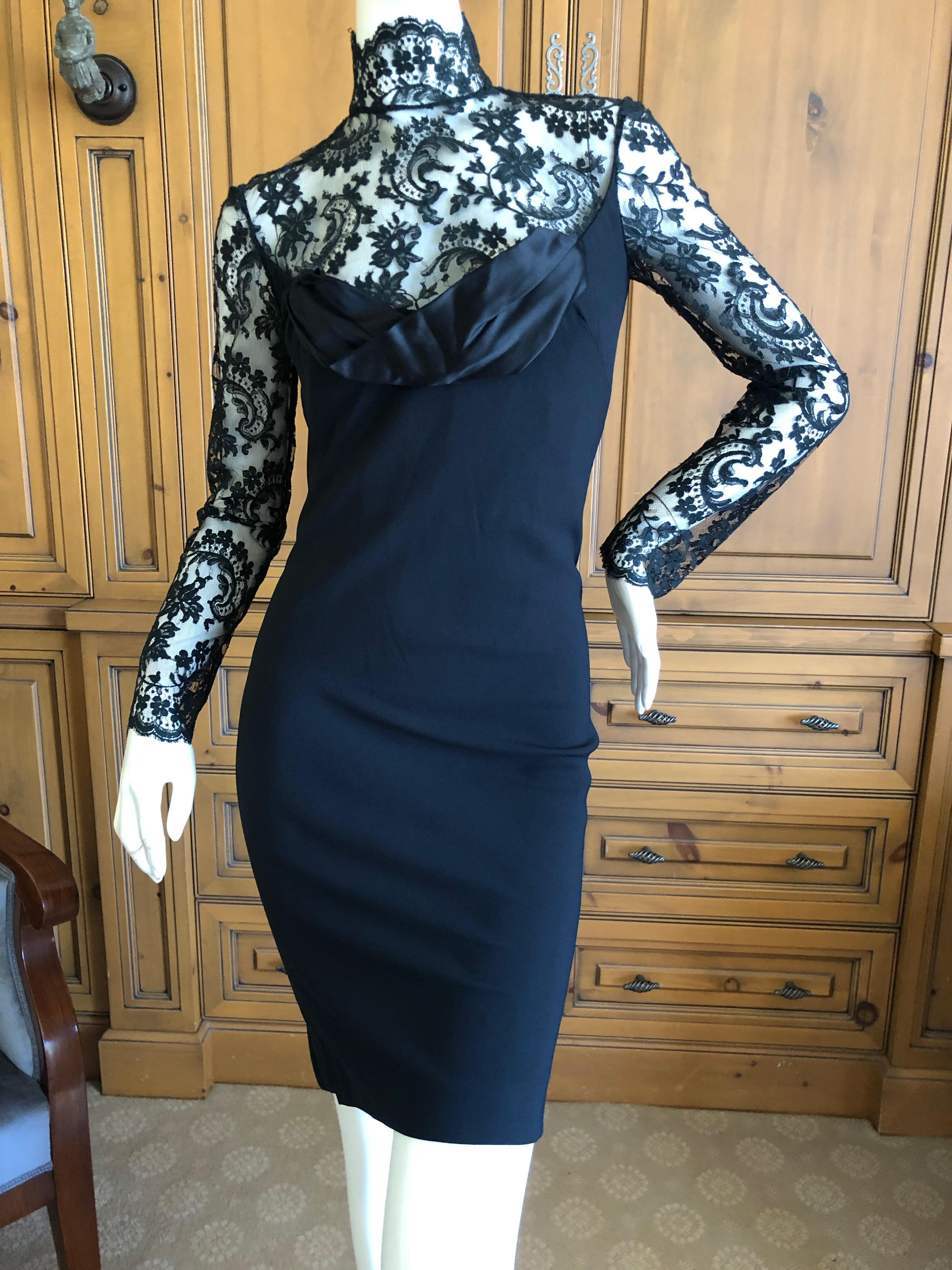 Givenchy Haute Couture by John Galliano Black Lace Cocktail Dress For Sale 2