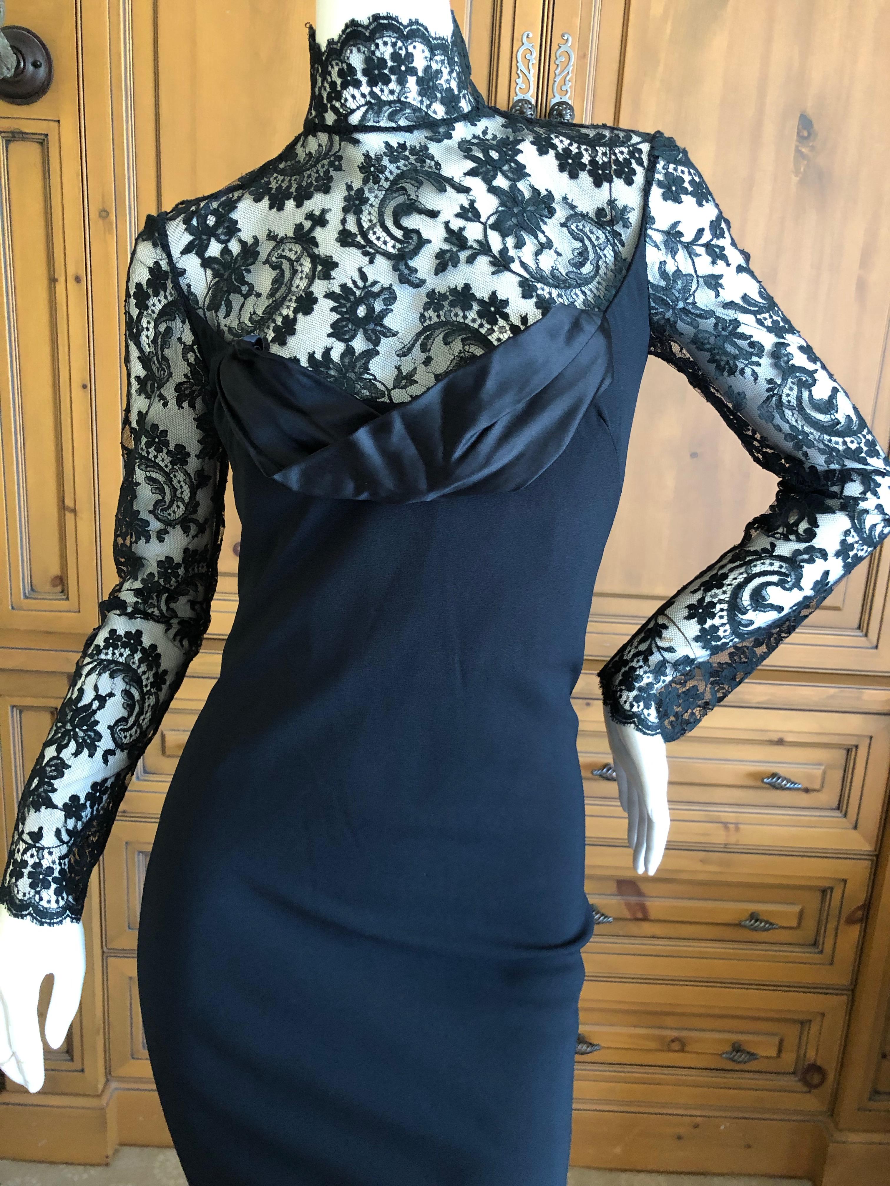 Givenchy Haute Couture by John Galliano Black Lace Cocktail Dress For Sale 4