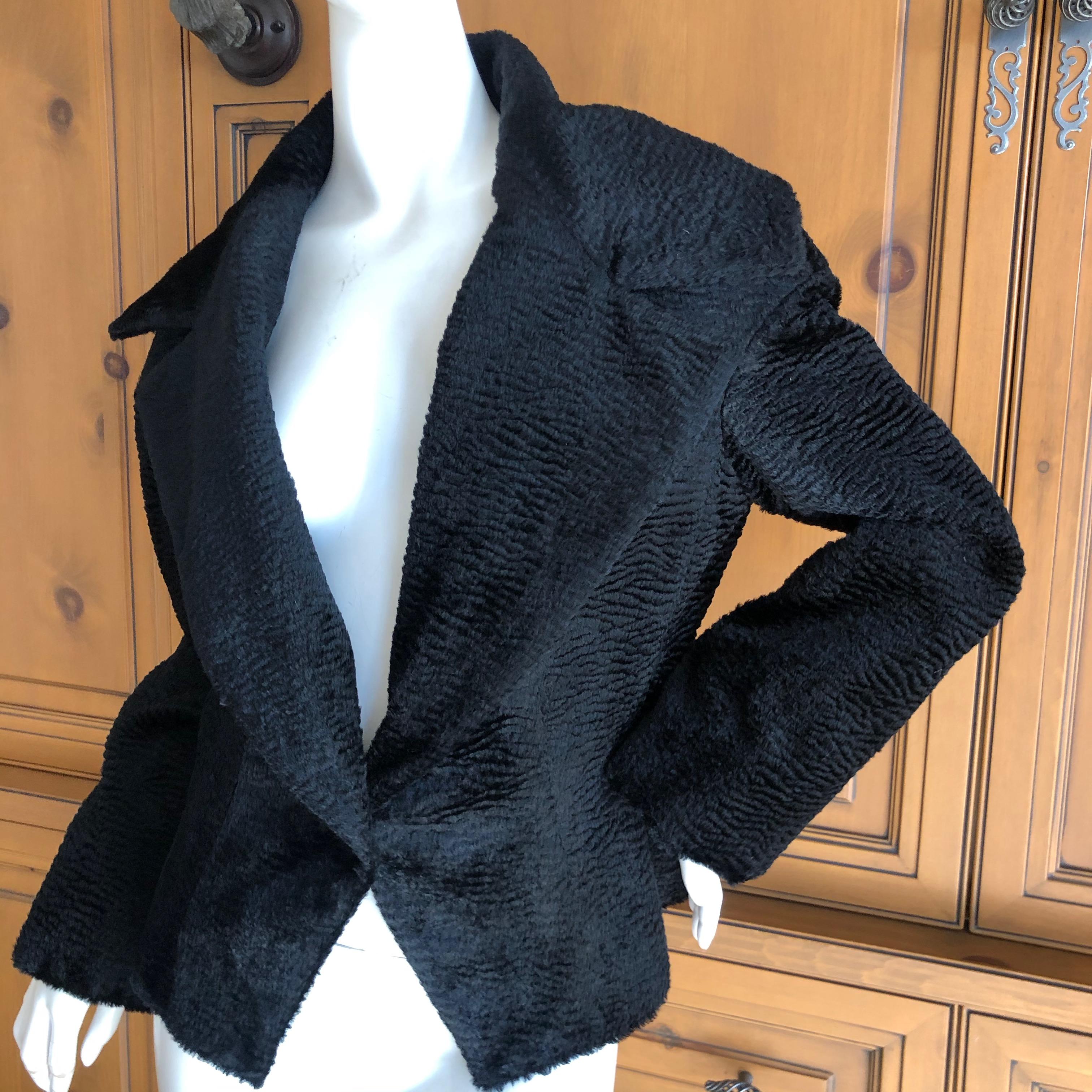 Givenchy Haute Couture Cropped Faux Broadtail Jacket
Haute couture, so no size tag
Bust 40