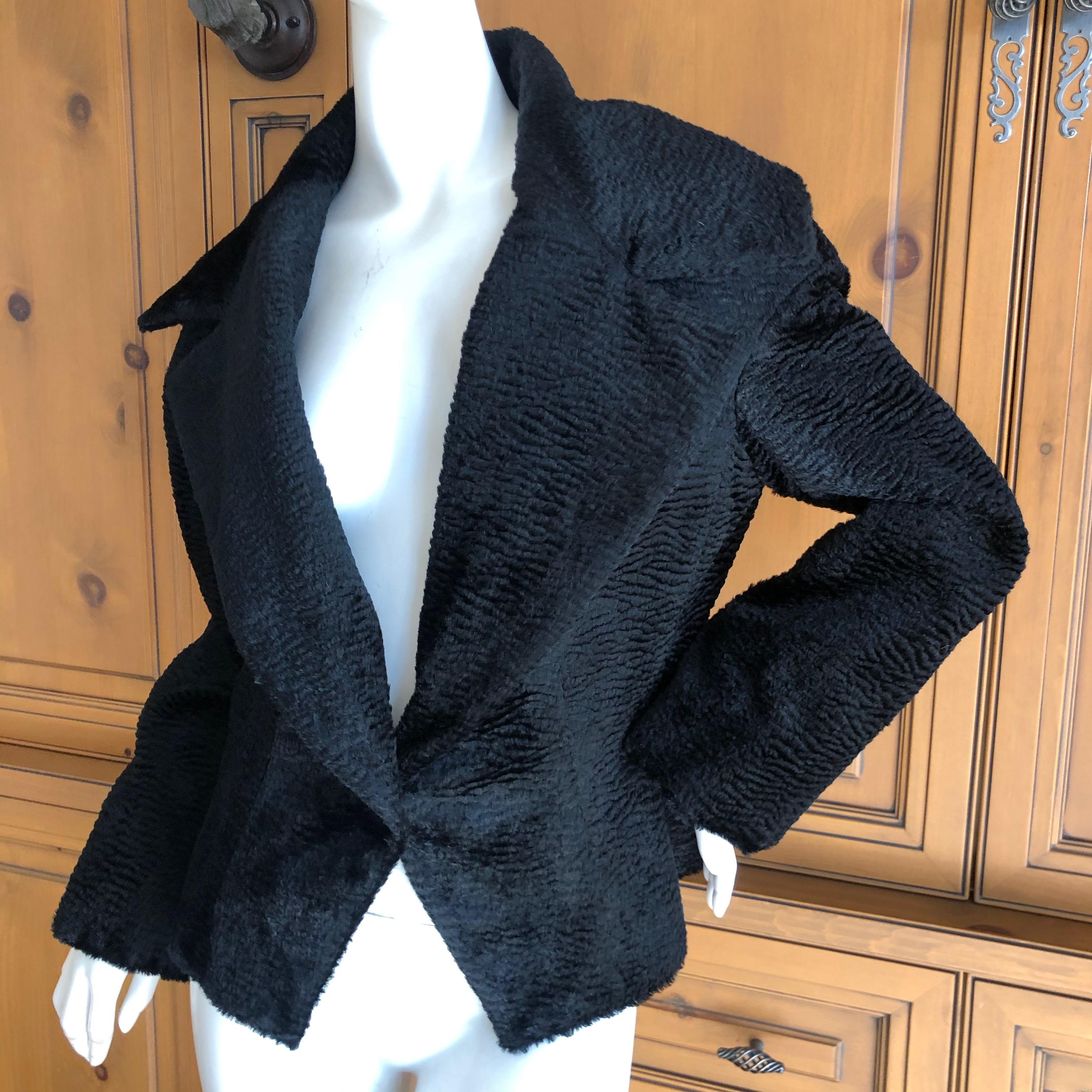 Black Givenchy Haute Couture Cropped Faux Broadtail Jacket For Sale