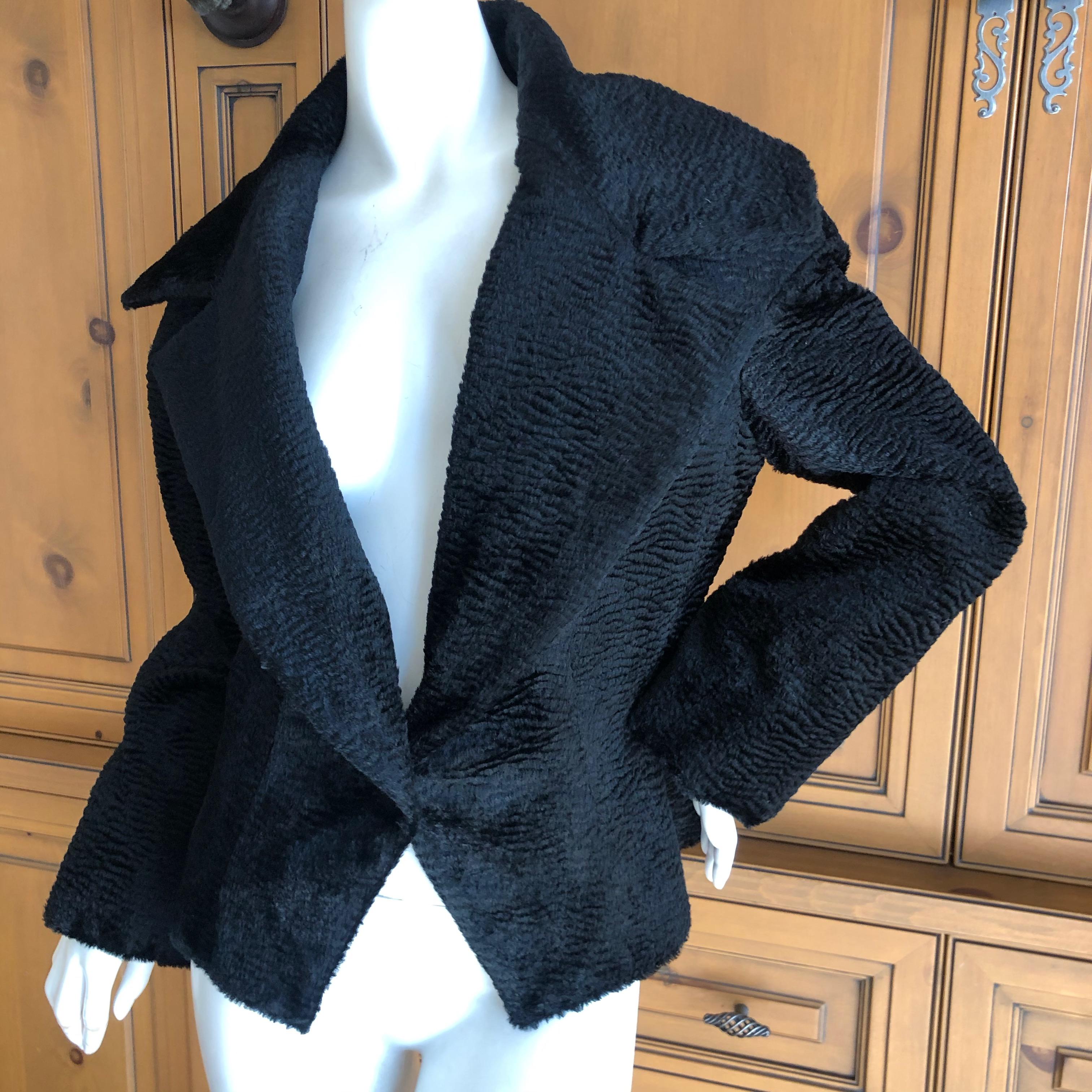Givenchy Haute Couture Cropped Faux Broadtail Jacket For Sale 2