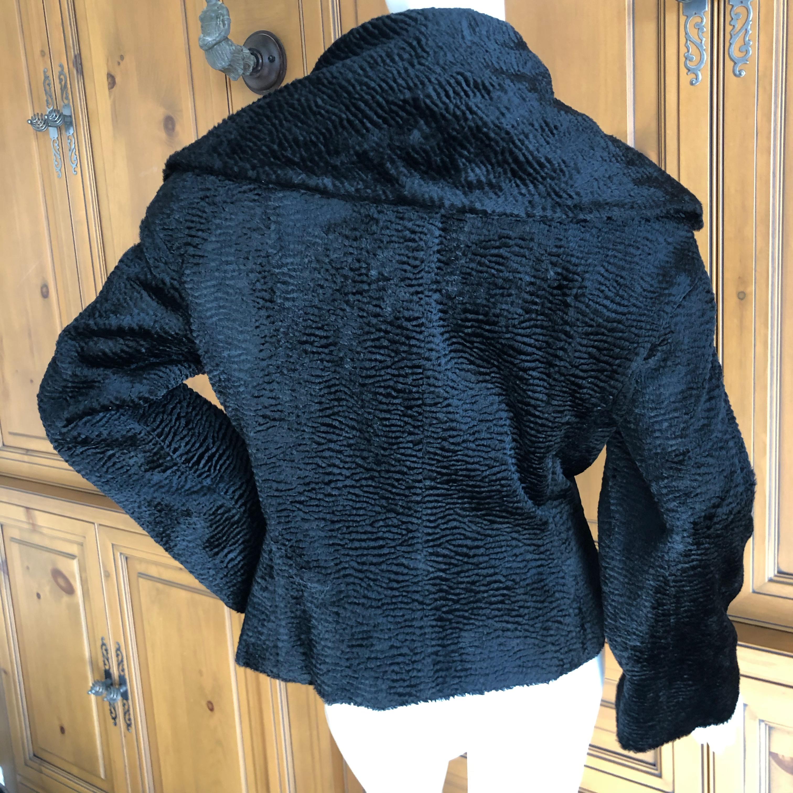 Givenchy Haute Couture Cropped Faux Broadtail Jacket For Sale 3