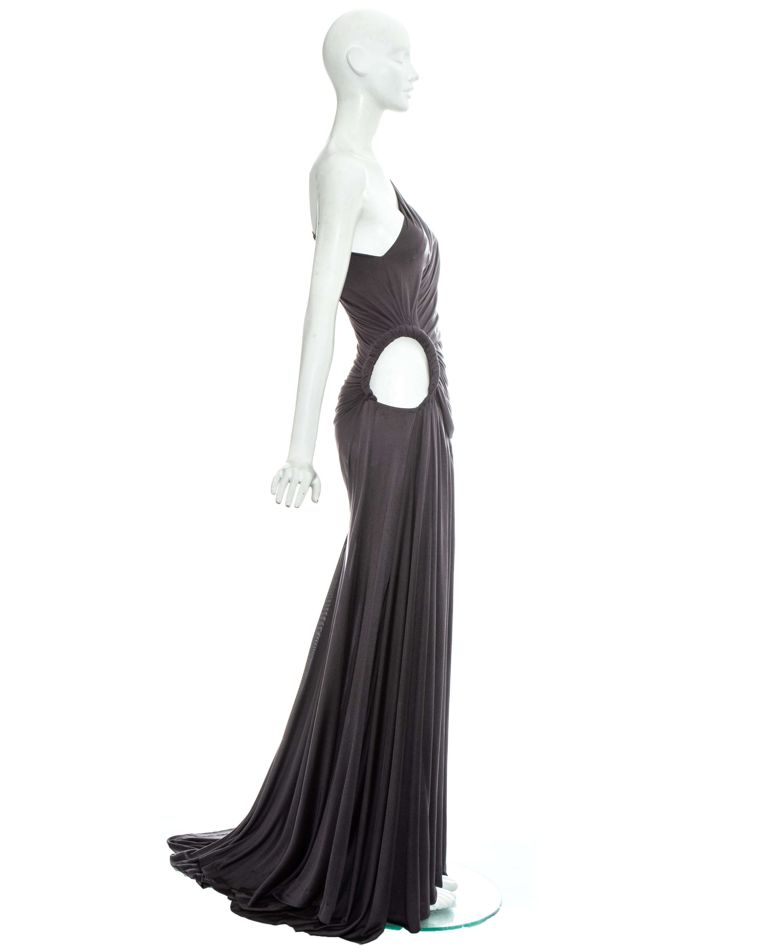 Givenchy Haute Couture grey silk trained evening dress and cape, fw 2003 For Sale 6