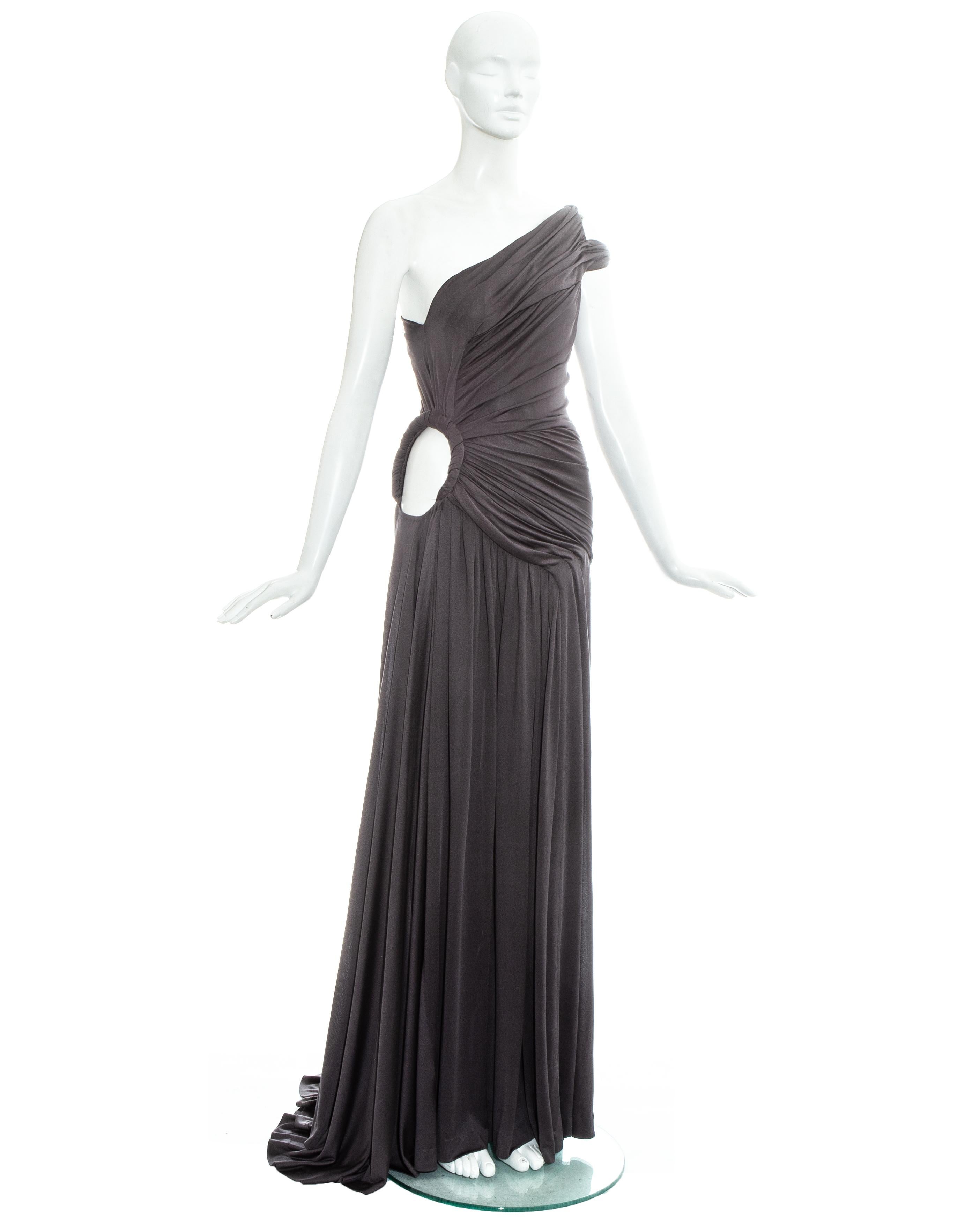 Givenchy Haute Couture grey silk trained evening dress and cape, fw 2003 For Sale 1