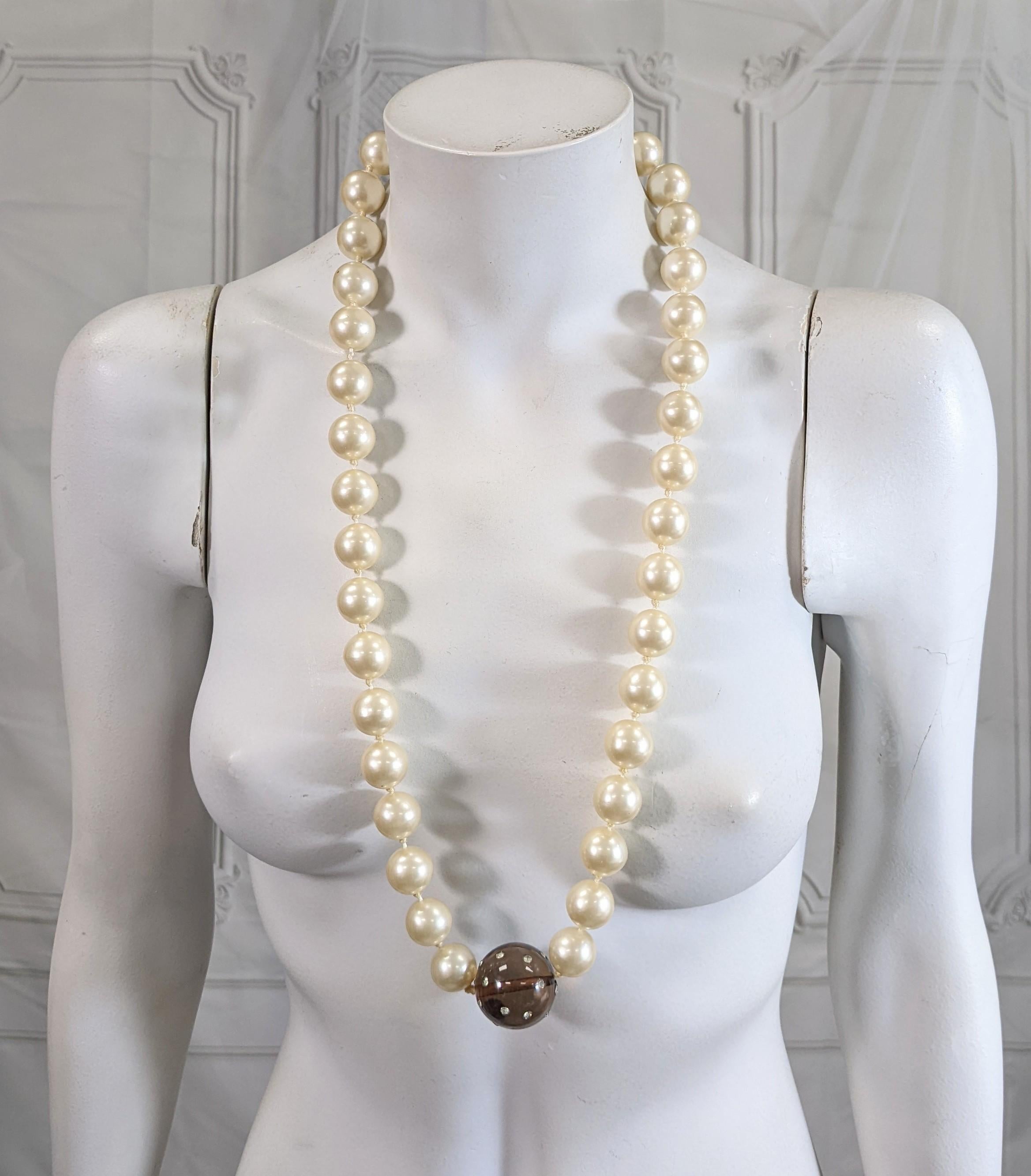 Artisan Givenchy Haute Couture Gripoix Glass Pearl Necklace, Bunny Mellon For Sale