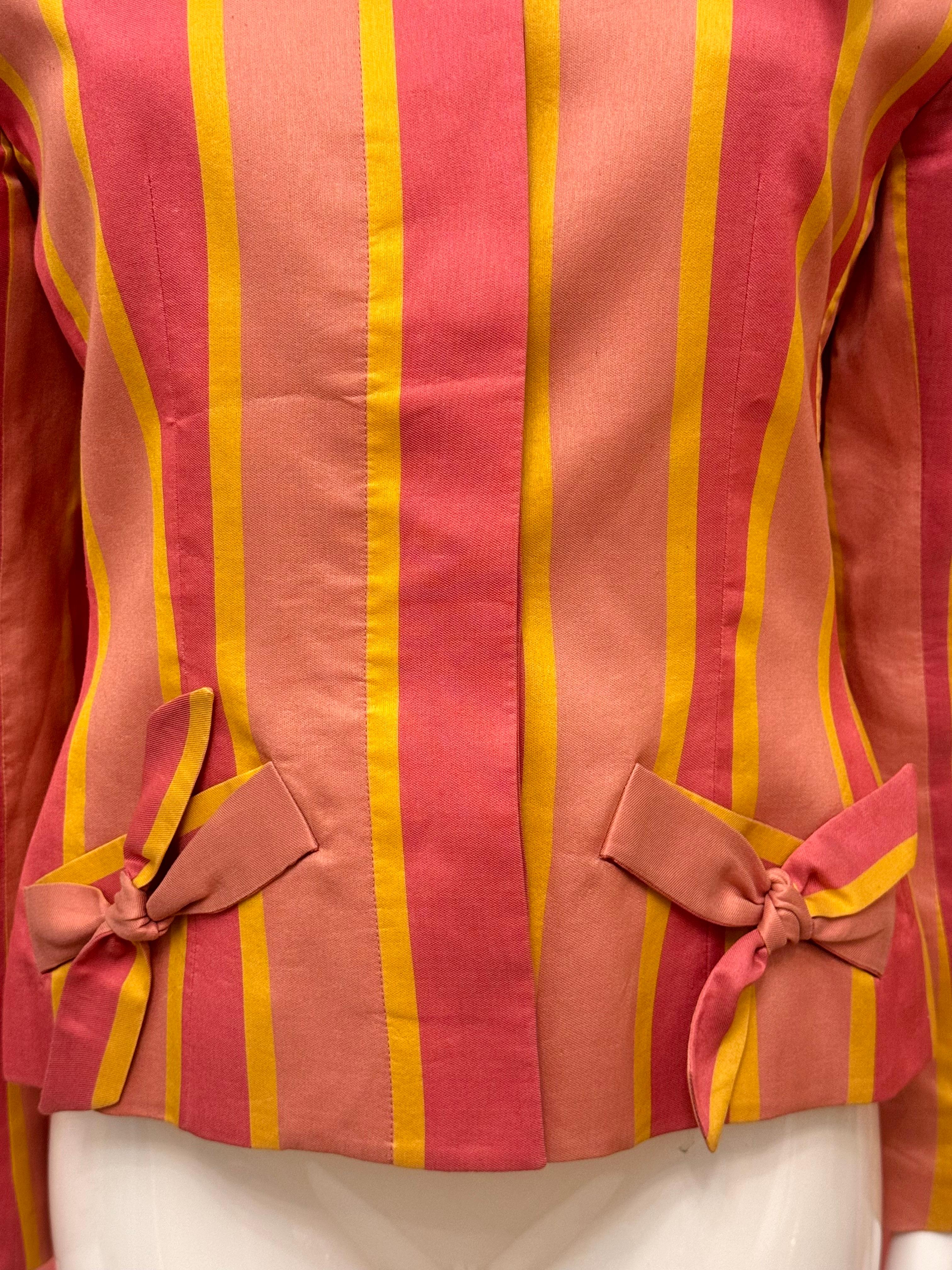 Orange Givenchy Haute Couture S/S 1997, veste en ruban à nœud rose en vente
