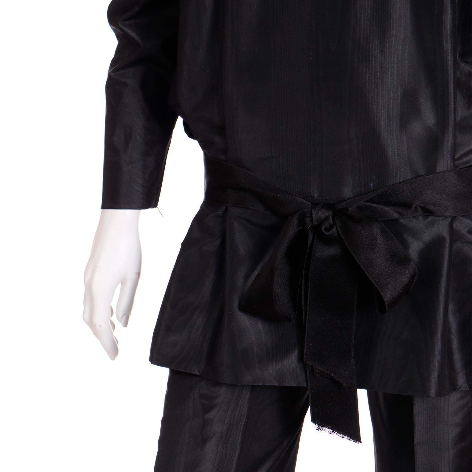 Givenchy Haute Couture Vintage 1980s Black Satin Shorts & Top Outfit 4