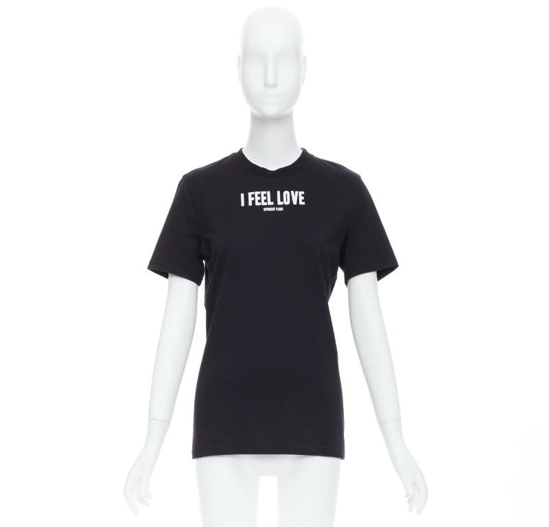 GIVENCHY I FEEL LOVE black cotton white print crew neck tshirt XS
Reference: YIKK/A00191
Brand: Givenchy
Designer: Riccardo Tisci
Material: Cotton
Color: Black, White
Pattern: Solid
Closure: Slip On
Extra Details: Cross stitch detail at back.
Made