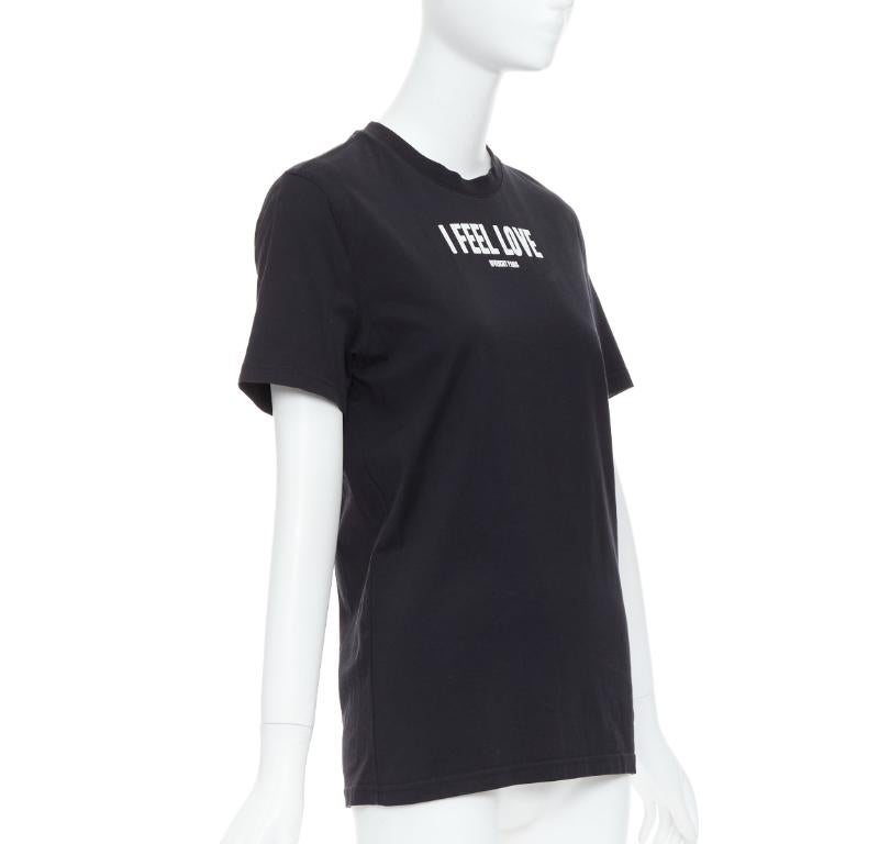 Black GIVENCHY I FEEL LOVE black cotton white print crew neck tshirt XS For Sale