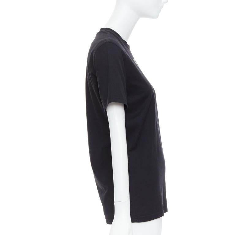 GIVENCHY I FEEL LOVE black cotton white print crew neck tshirt XS In Good Condition For Sale In Hong Kong, NT