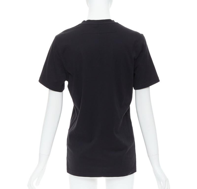 Women's GIVENCHY I FEEL LOVE black cotton white print crew neck tshirt XS For Sale