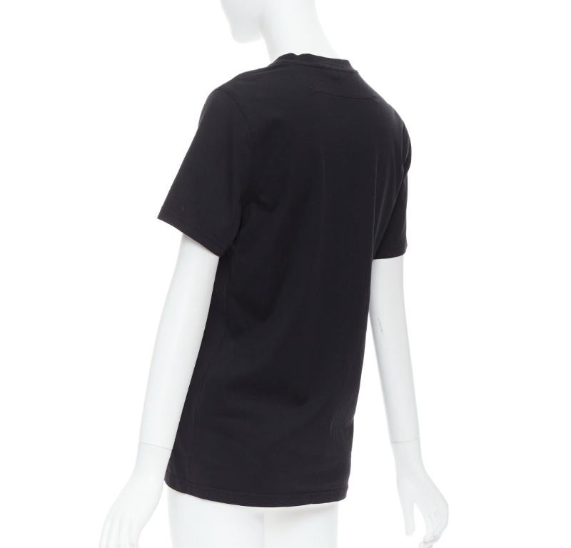 GIVENCHY I FEEL LOVE black cotton white print crew neck tshirt XS For Sale 1