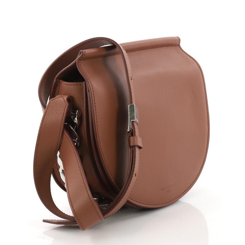 Brown Givenchy Infinity Saddle Bag Leather Mini