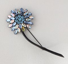 Givenchy Iridescent Crystal Flower Brooch