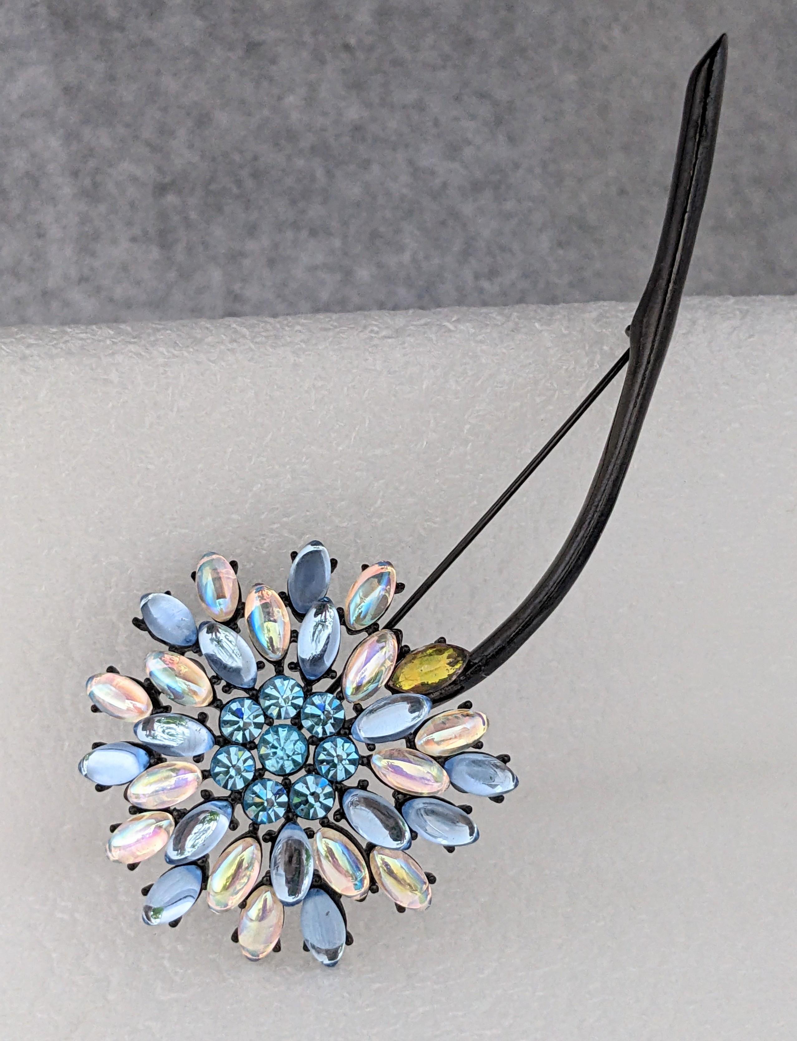 Givenchy Iridescent Crystal Flower Brooch For Sale at 1stDibs