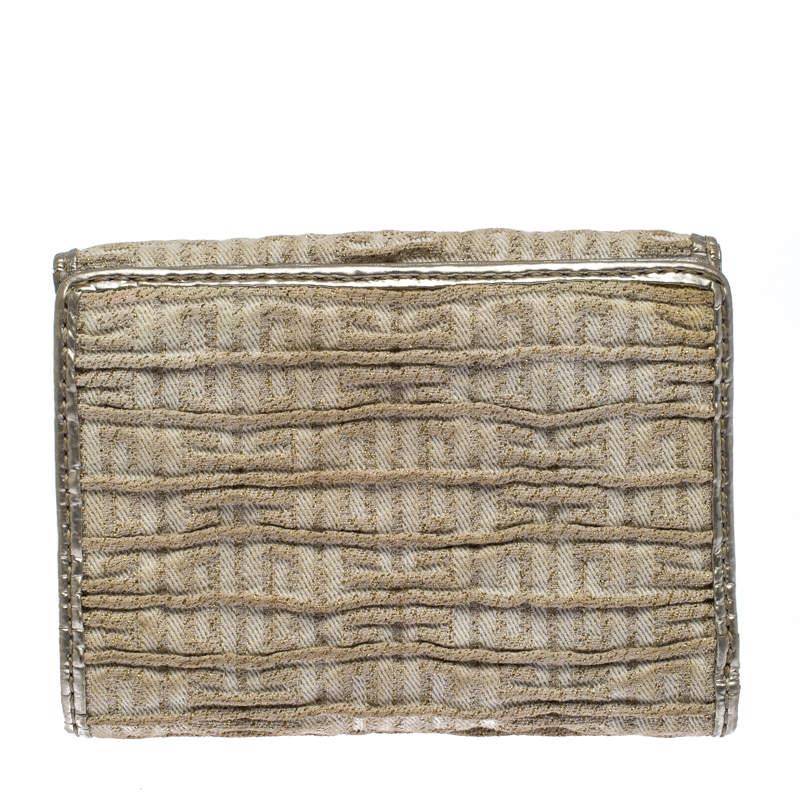 Givenchy Ivory Fabric Flap Compact Wallet 1