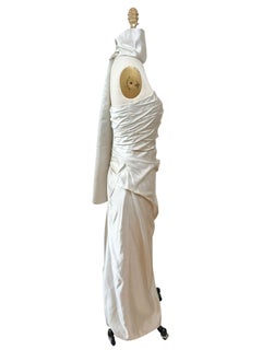 Givenchy Ivory Satin Strapless Evening Gown with Silk Sash – Riccardo Tisci Era