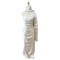Givenchy Ivory Satin Strapless Evening Gown with Silk Sash – Riccardo Tisci Era