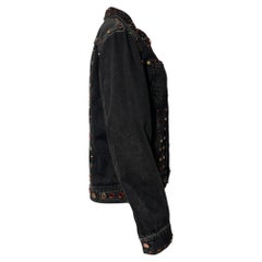 Givenchy Jewel-Embellished Jacket in Black Cotton Denim
