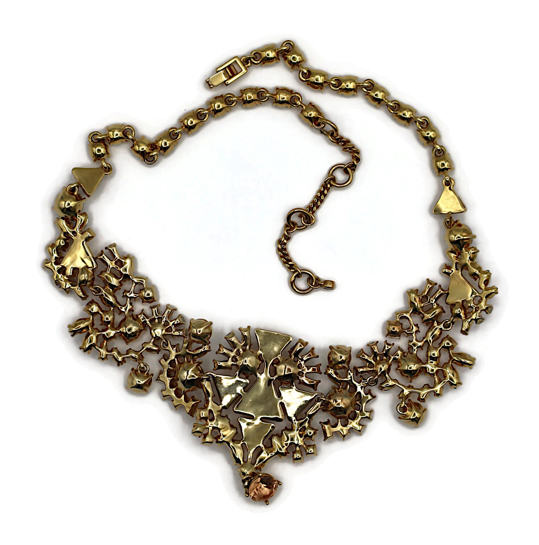 GIVENCHY Jewelled Gold Tone Necklace For Sale 7