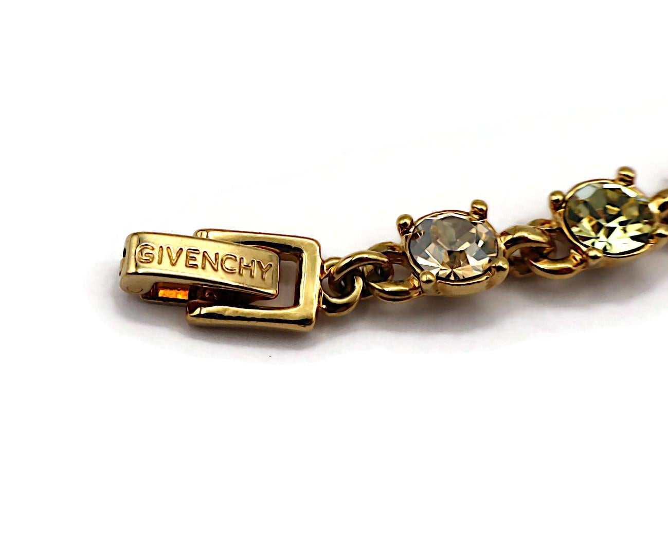 GIVENCHY Jewelled Gold Tone Necklace For Sale 8