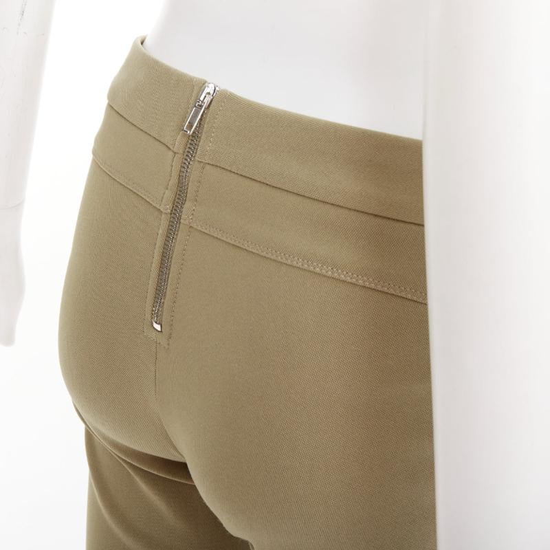 Beige GIVENCHY khaki cotton blend skinny zip back riding pants FR36 S in vendita
