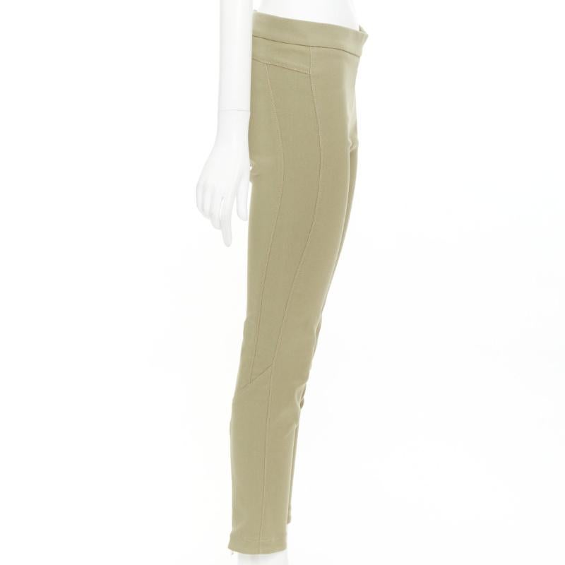GIVENCHY khaki cotton blend skinny zip back riding pants FR36 S In condizioni buone in vendita a Hong Kong, NT