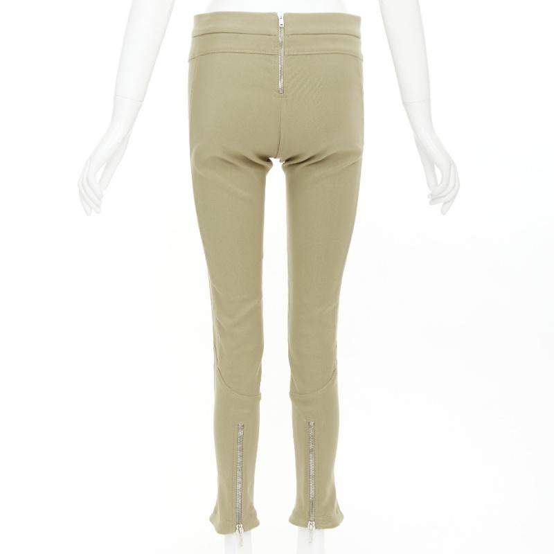 Donna GIVENCHY khaki cotton blend skinny zip back riding pants FR36 S in vendita