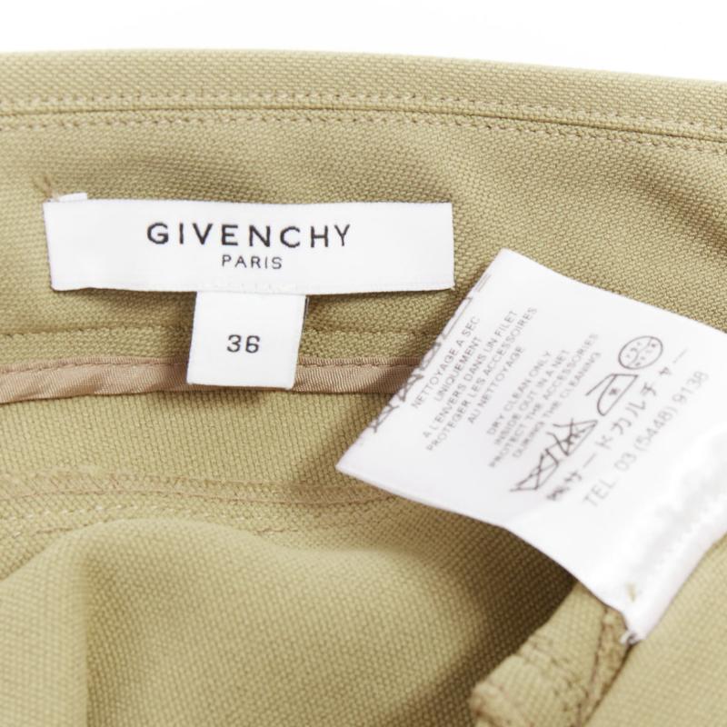 GIVENCHY khaki cotton blend skinny zip back riding pants FR36 S in vendita 3